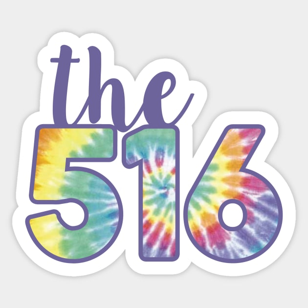 The 516 Area Code tie dye Sticker by emilystp23